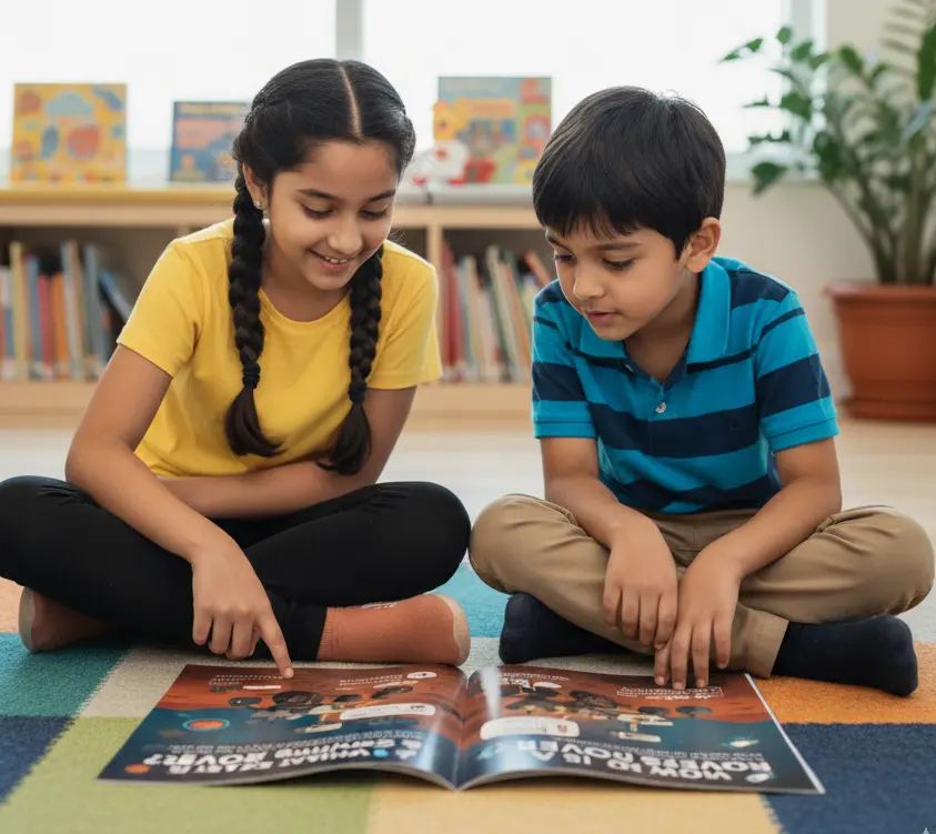 kids-reading-a-funage-magazine-while-engagging
