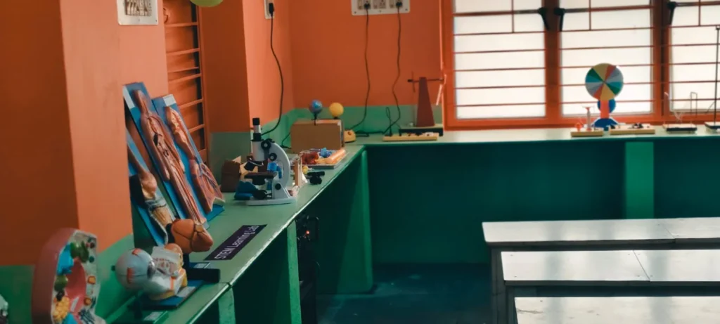 child foundation lab setup at school with stem sunq lab material